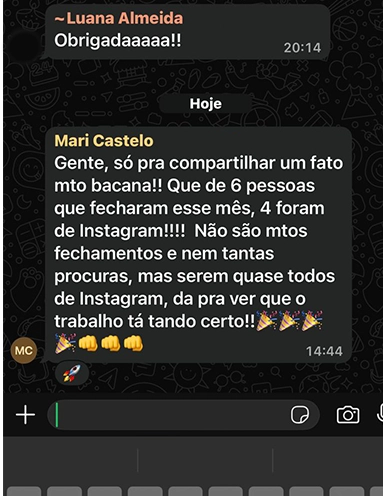 Mensagem de cliente SEOK